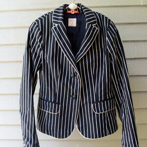 Gap The Academy Blazer 0 Striped Preppy Tailored navy blue white